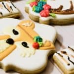 sugar cookies decorated with royal icing foxes and florals